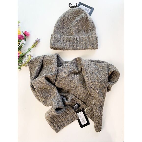 Murano Women's Bonnet & Scarf Set Merino Wool Alpaca Blend Gray One Size NWT - Picture 1 of 5